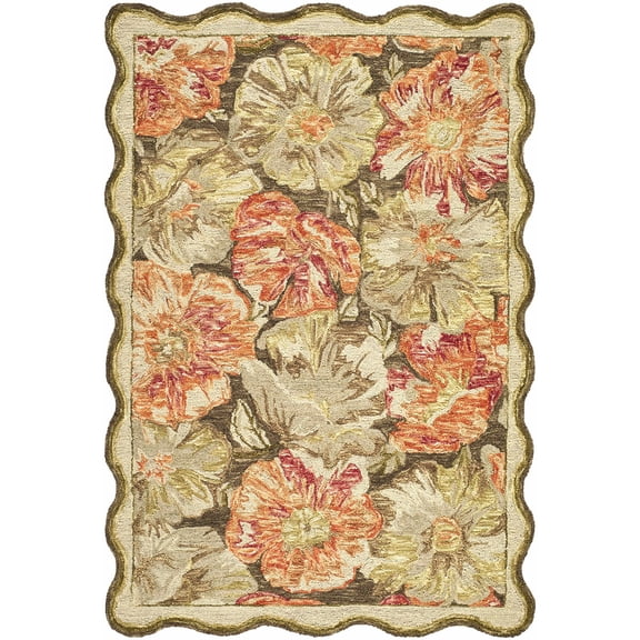 BoutiqueRugs Campos Bohemian, Transitional Area Rug - Burnt Orange, Olive, Cream - 2' x 3'