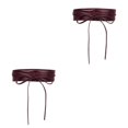 thumbnail image 2 of letairis Ceinture à Breloques Tendance pour Femmes Large sous-Poitrine Cosplay Nœud Extensible Taille Haute Rouge Vin Type C 2Set, 2 of 6