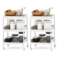 thumbnail image 1 of Costway Chariot Utilitaire Roulant 2 Pcs 3 Niveaux avec Plateau Amovible, 1 of 10
