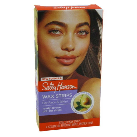 Sally Hansen Ready To Use Wax Strips For Face & Bikini 20 Ct (Pack of 3)