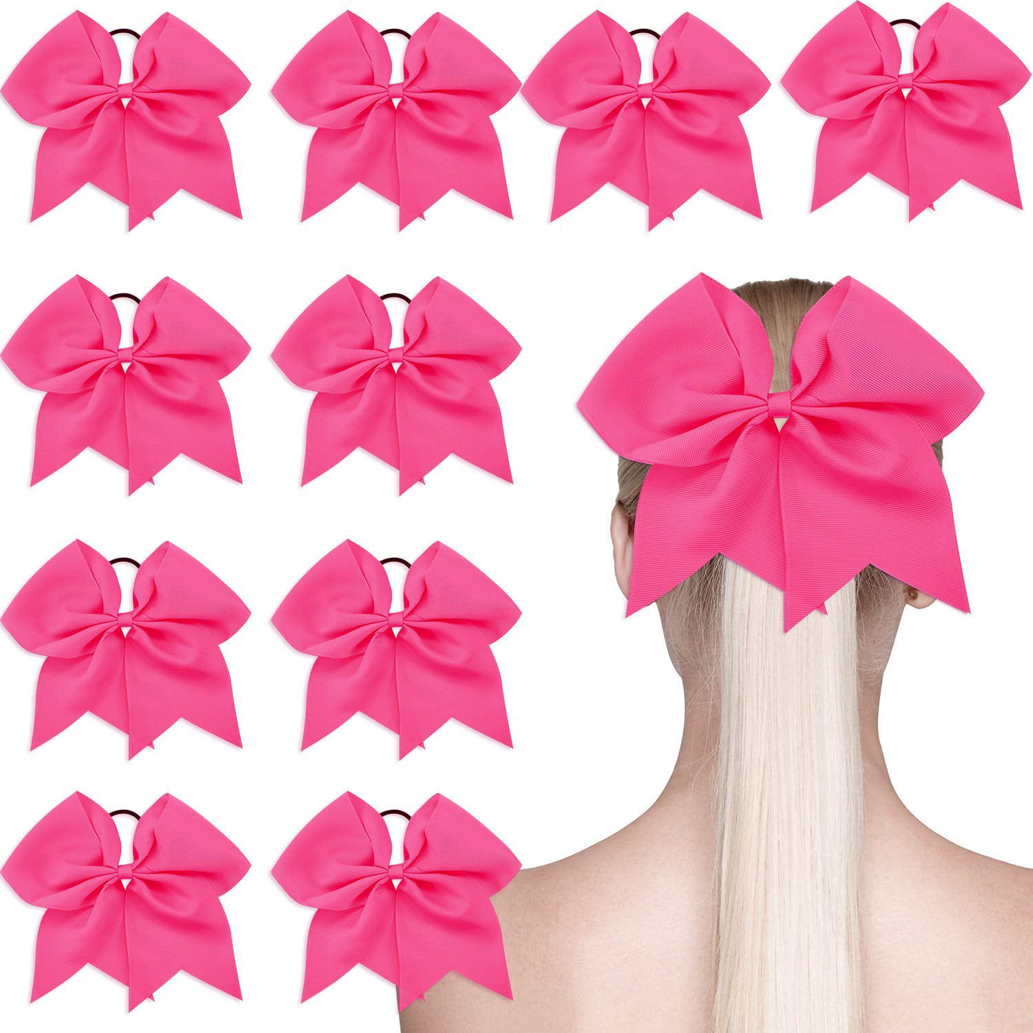 20 Pieces Breast Cancer Awareness Cheerleader Bow Cheerleading Hair Bow  Large Hair Bow, 7 Inch (Light Pink) | Walmart Canada