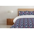 thumbnail image 4 of Ambesonne Floral Down Alternative Quilt Comforter, Garden Flowers Romance Vibes, King, Dark Green Lilac Plum, 4 of 5