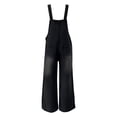 thumbnail image 4 of Hvyesh Women's Ripped Denim Bib Overalls Adjustable Straps Pockets Jean Rompers Casual Distressed Jeans Fit Jumpsuits, 4 of 6