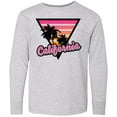 thumbnail image 3 of Inktastic California with Triangle and Palm Trees Long Sleeve Youth T-Shirt, 3 of 5