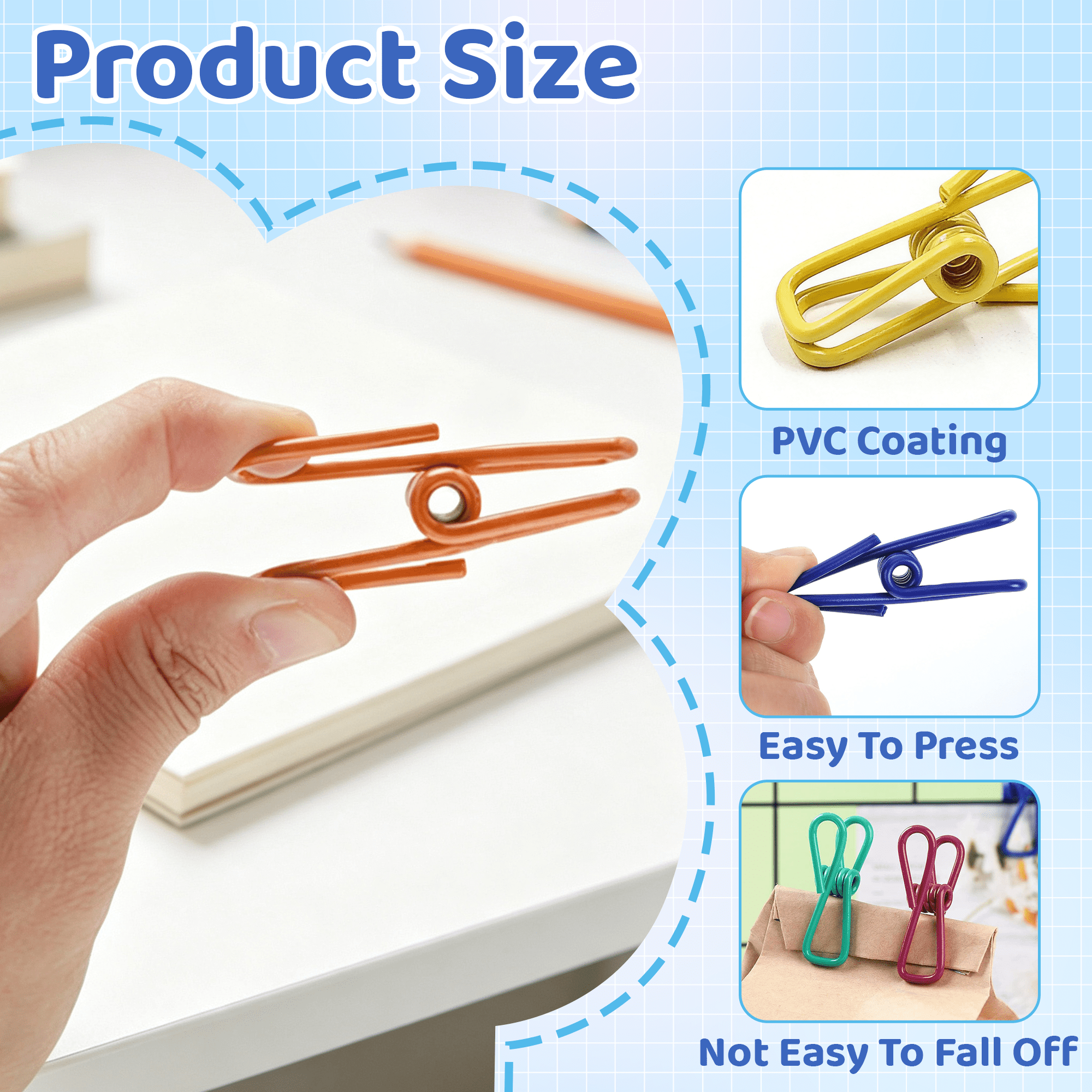 30 Pack Clothes Pins, Heavy Duty Colorful Clothes Bag Clips, Multifunctional Utility Clips for Bags Food Laundry, Home, Office