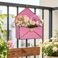 thumbnail image 6 of Metal Wall Flower Planter Envelope Shape - Iron Hanging Pot Vase, Farmhouse Vintage Centerpiece, Rustproof Indoor Outdoor for Home & Garden Decor, 6 of 6