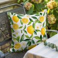 thumbnail image 5 of Country Lemon Throw Pillow Cover Leaf Flowers Watercolor Plants Farmhouse Cotton Linen Cushion Cover Throw Pillow Case with Invisible Zipper for Couch Sofa Bed Chair Car 24x24 Inch, 5 of 9
