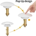 thumbnail image 4 of Tapón para lavabo de baño, innovador tapón de drenaje Click Clack de latón, tapón reutilizable a prueba de óxido para lavabos de baño, fácil instalación: conectar y usar, 4 of 5