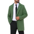 thumbnail image 4 of ABRIGOS DE HOMBRE CHIC INSPIRADOS, Color Sólido, Cuello con Muesca, Abrigo Largo de Invierno L Verde Oliva, 4 of 6