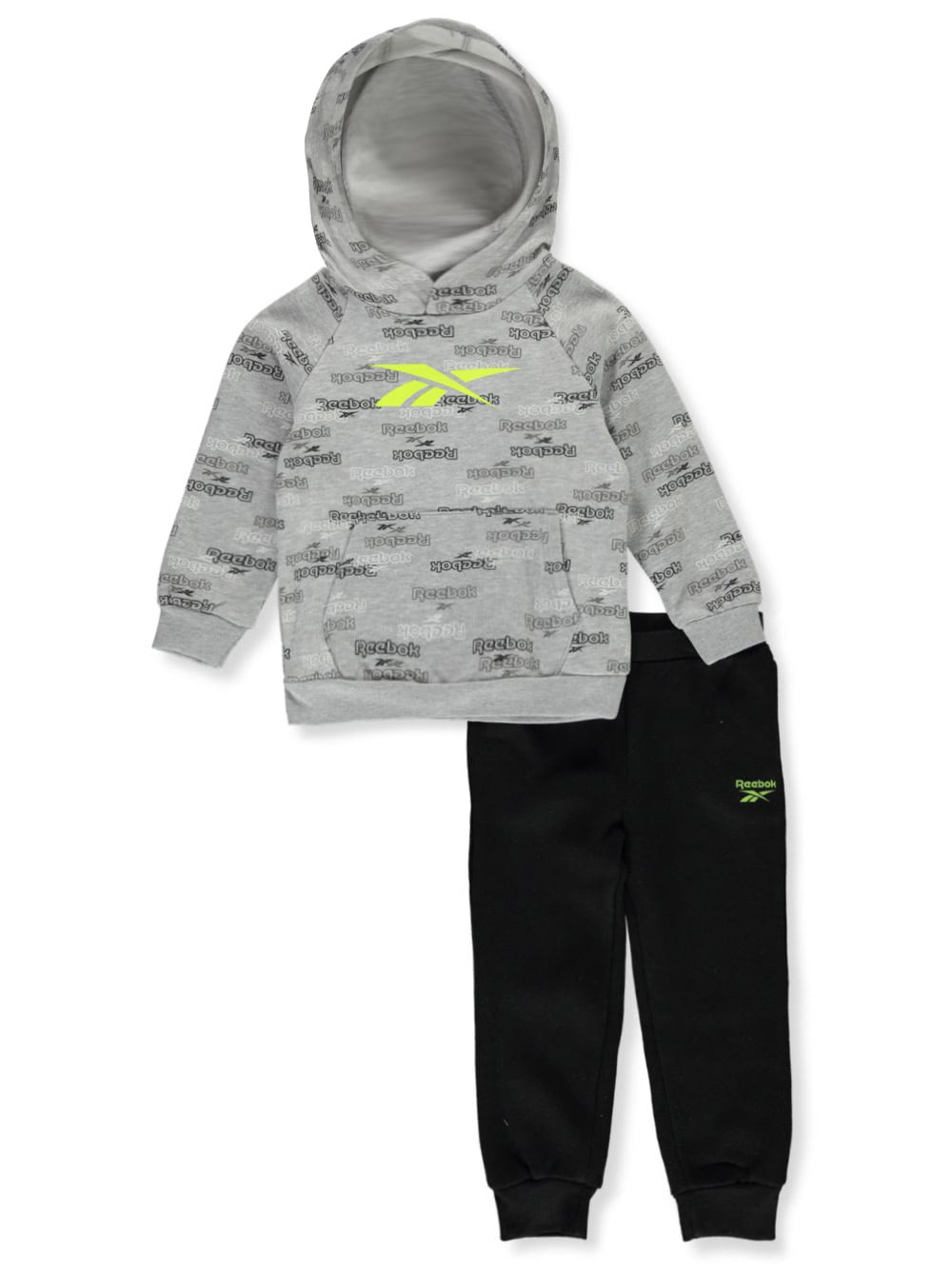 Reebok Boys Jogger Set 3 Piece Fleece Hoodie Sweatsuit Kids Clothing Set Size: 4-12 