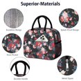 thumbnail image 4 of Lunch Bag Lunch Box for Women Reusable Insulated Lunch Cooler Bags,Large Capacity for Work Travel Picnic,Water-Resistant Pioneer Colorful Floral Lunch Tote Bag Gifts for Woman Mom Black, 4 of 6