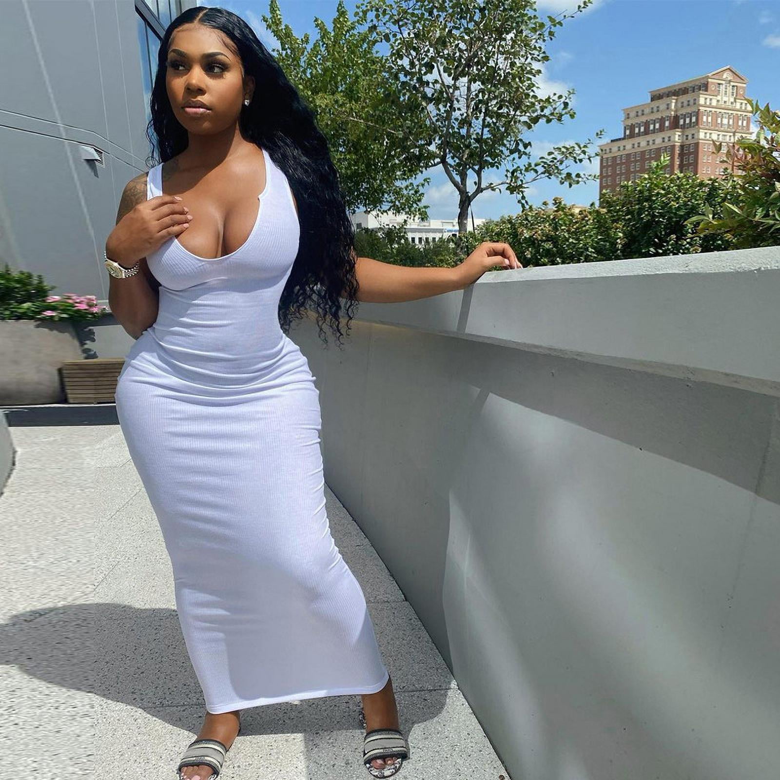 Bodycon Sexy Ribbed Maxi Dress Elegant 