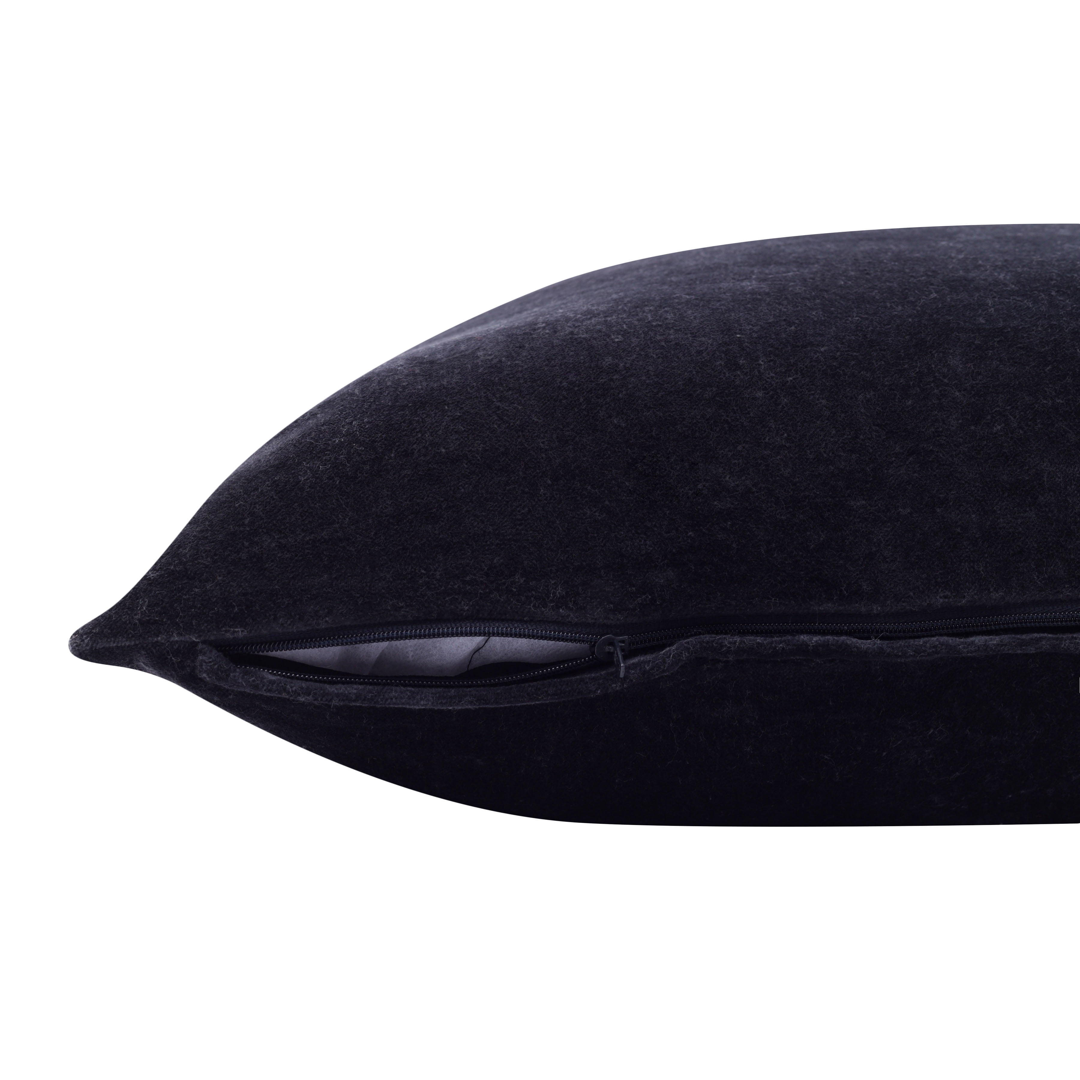 Harlow Hill Stacy Garcia Onyx Solid 20" x 20" Cotton Adult Decorative Feather Filled Pillow