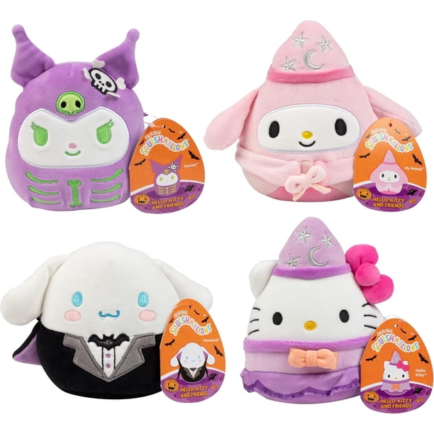 Peluche Squishmallows Hello Kitty & Friends, 5 cm, paquete de 4