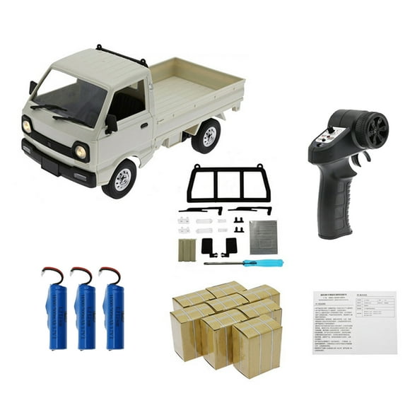 Eléctrico WPL D12 1:16 RC Car 2WD Truck Vehículo Toy Pickup Truck 3 batería Zulema Camión de coche RC