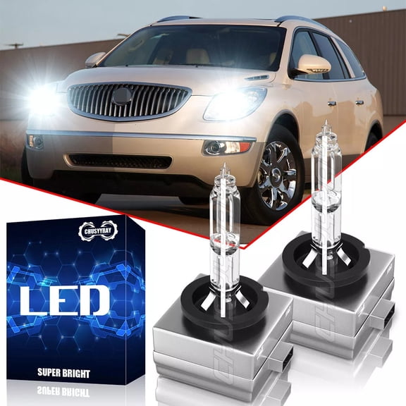 For Buick Enclave 2008-2012 HID Xenon Headlight High Low Beam Bulbs 6000K White 2Pcs