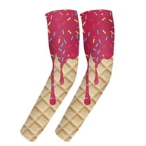 BdTemWBs Ice_Cream Baseball Arm Sleeves Cone, Compression Arm Sleeves for Kids, Adjustable Fit Lightweight Comfy Outdoor Detachable Sleeves Sport Baseball Football - Hot Pink,15-20 Years