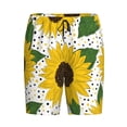 thumbnail image 4 of Naloa Sunflowers Men's Short Pajama Pants, Lounge Comfort Shorts with Elasticized Waistband and Side Pockets - XX-Large, 4 of 9