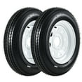 thumbnail image 2 of All-Weather Trailer Tire & Wheel Set - 4.80-12, 6PR Load Range C, 4 Lug 12" White Modular Rims - Fits Utility, Boat, Camper, Travel Trailers - PCD: 101.6x4, Center Hole: 70, ET=0, 4.80-12 6PR 4 holes, 2 of 8