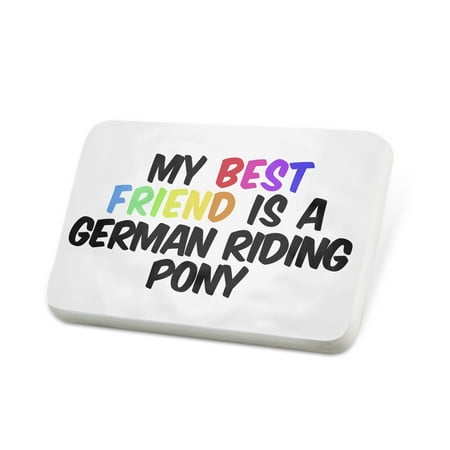 Porcelein Pin My best Friend a German Riding Pony Deutsche Reitpony, Horse Lapel Badge –