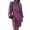 Purple, variant on Fesfesfes Women Dress Casual Round Neck Printed Long Sleeve Dress Fall Bandage Dresses