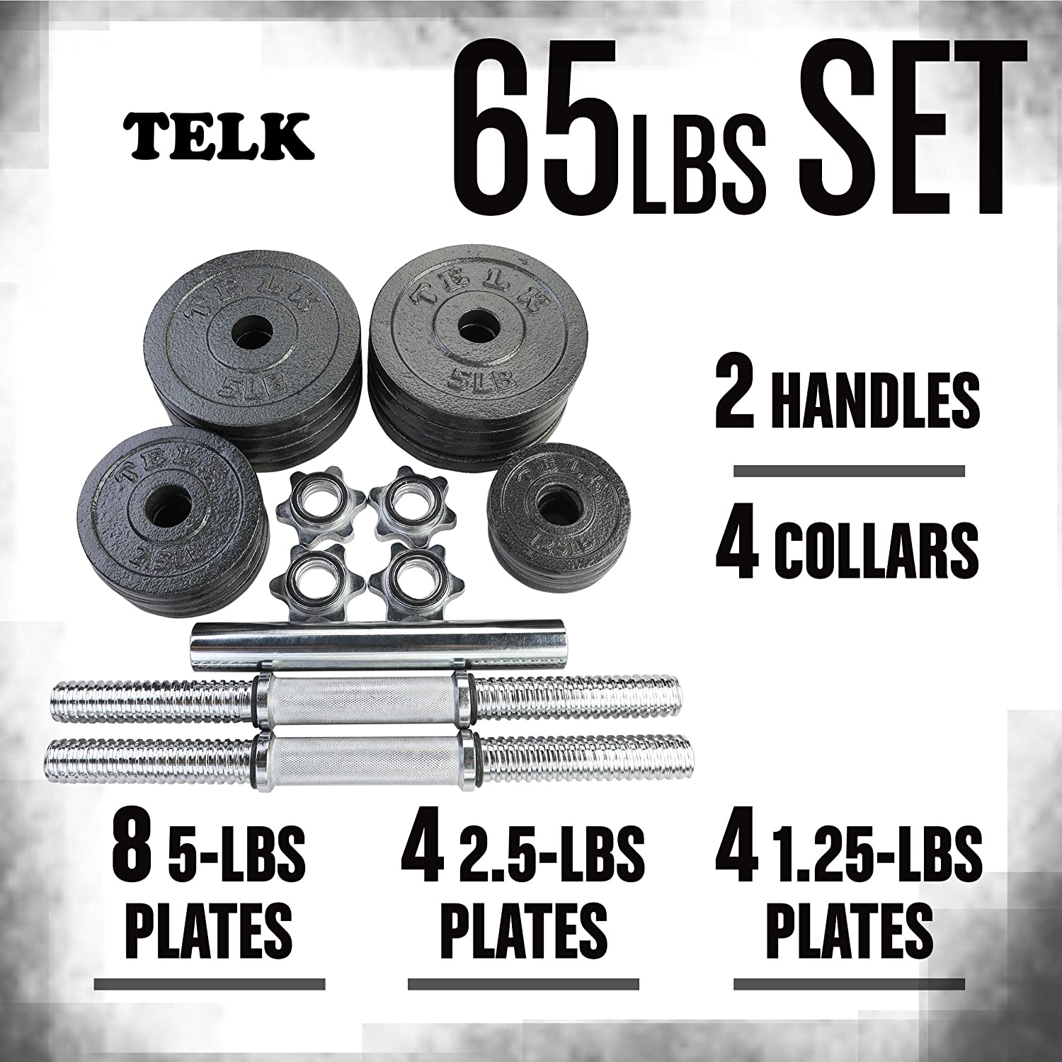Telk Fitness, Adjustable Dumbbells 65 Lbs., Hand Weights for Home Gym - image 2 of 8