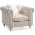 thumbnail image 2 of Passion Furniture Raisa Beige Accent Chair, 2 of 5