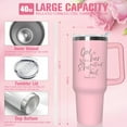 thumbnail image 4 of Inspirational Christian Gifts For Women - Unique Motivational Religious Catholic Birthday Mothers Day Gifts for Her 40oz Insulated Stainless Steel Tumbler with Handle and Straw Lid Cup Mug, 4 of 6