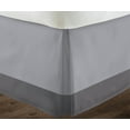 thumbnail image 3 of D.N.G. BEDDINGS 1 Piece Split Corner Two Tone Tailored Bed Skirt, Olympic Queen Size 24 Inch Deep Pocket, 800 Thread Count, 100% Egyptian Cotton, Solid Silver/Dark Grey Color., 3 of 3