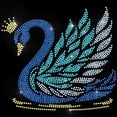thumbnail image 1 of Parches termoadhesivos de diamantes de imitación azules con forma de cisne para ropa, 11,6 x 8,2 pulgadas, apliques de lentejuelas grandes para planchar., 1 of 9