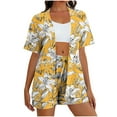 thumbnail image 2 of LEWKW Women's 3 Piece Floral Outfits Printed Kimono Cardigan Crop Top & Shorts Sets Summer Vacation Lounge Sets Casual Beach Matching Cover up Suits, 2 of 7