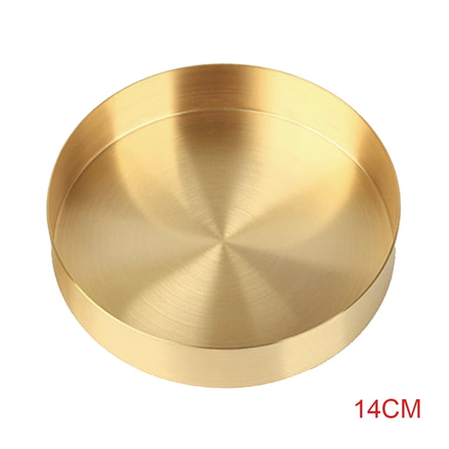 Bandeja de metal redonda vintage, caja de almacenamiento de cobre, contenedor, plato, disco, decoración del hogar, decoración Eigraketly JJ20277-05