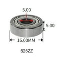 thumbnail image 3 of 10pcs 623zz 624zz 625zz Single Row Shielded Deep Groove Ball Bearing, 3 of 8