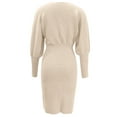 thumbnail image 6 of HJYCHN Elegant Women's Knit Casual Dress for Autumn Winter Seasons Comfortable Daily Wear Versatile Soft Fabric Fit Stylish Outfits Beige L, 6 of 7