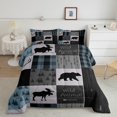 thumbnail image 2 of Manfei Bear Deer 2pcs Bedding Comforter Set,Geometric Buffalo Twin Comforter Sets,Woodland Wildlife Bedding Set,Breathable Animal Bedroom Decoration,Reversible, 2 of 8