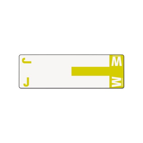AlphaZ Color-Coded First Letter Combo Alpha Labels J/W, 1.16 x 3.63, White/Yellow, 5/Sheet, 20 Sheets/Pack