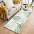 thumbnail image 3 of Sage Green Grey Coastal 2x6 Kitchen Runner Rug, Summer Beach Coral Shell Ocean Non-Skid Rubber Backing Large Rectangle Rugs - Living Room Bedroom Home Office, Indoor Floor Mat Carpets Washable Rug, 3 of 9
