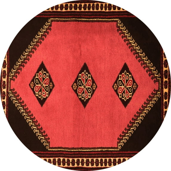 Ahgly Company Indoor Round Southwestern Orange Country Area Rugs, 5' Round
