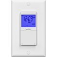 thumbnail image 1 of 7 Day Programmable in-Wall Timer Switch for Lights, Fans and Motors, Single Pole and 3 Way (Compatible with SPDT) Both Use, Neutral Wire Required, White(Blue Backlight), 1 of 8