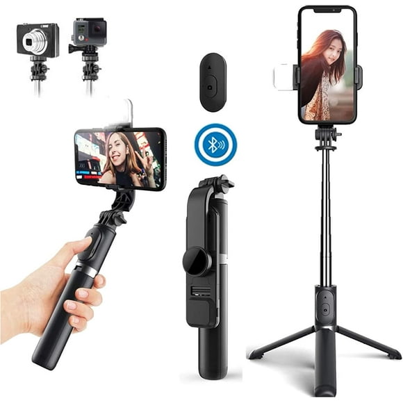 Kéviji 5 in 1 Led Light Selfie Stick, 40" 360 Degree Extendable Heavy Weight Selfie Stick Tripod with Wireless Remote Shutter Compatible with All iPhones, All Android, Cameras (GoPro and More)