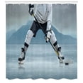 thumbnail image 3 of Ambesonne Sports Shower Curtain, Stick and Puck Mountain, 69"Wx70"L, Charcoal Grey White, 3 of 3