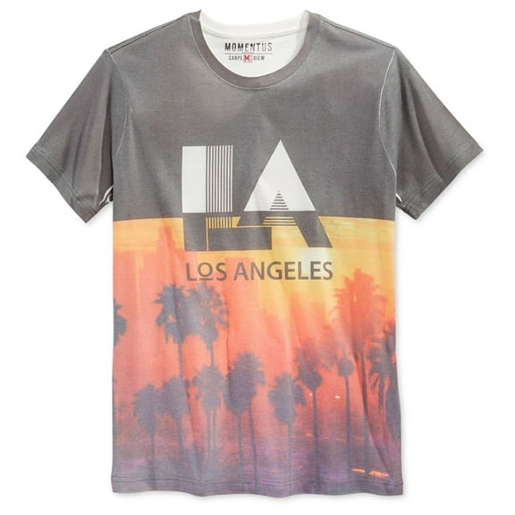 MomentUS Mens LA Sunset Strip Graphic T-Shirt, Black, XX-Large