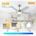 thumbnail image 4 of PHORUS 46" Silver Low Profile Flush Mount Ceiling Fan with LED Light, Remote & App Control, Quiet Reversible DC Motor, 6 Speeds, Dual-Sided Blades – Indoor, 4 of 17