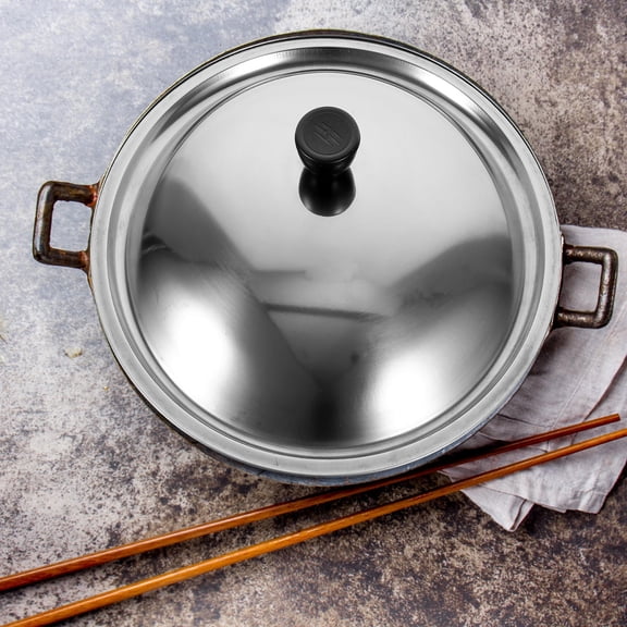 DEEPCRAFF Universal Lid for Pots and Pans Silver Metal Pot Cover Heat Resistant Kitchen Use 1Pcs