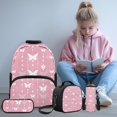 thumbnail image 2 of Bulopur Girls 17 Inch Backpack Set 4 Piece Pink Butterfly Pattern Print School Bookbag with Lunch Box, Water Bottle Holder and Pencil Case for Elementary, 2 of 8