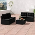 thumbnail image 5 of Costway 5 Piece Outdoor Furniture Set with Seat & Back Cushions Tempered Glass Tabletop Black, 5 of 10