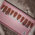 thumbnail image 1 of Green forest Press On Nails, nuevo diseño de moda, personalizado, ovalado medio, negro, francés, blanco, mariposa, uñas artificiales acrílicas, 1 of 4