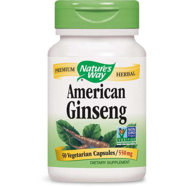 Nature's Way American Ginseng Capsules 550mg, 50 Ct