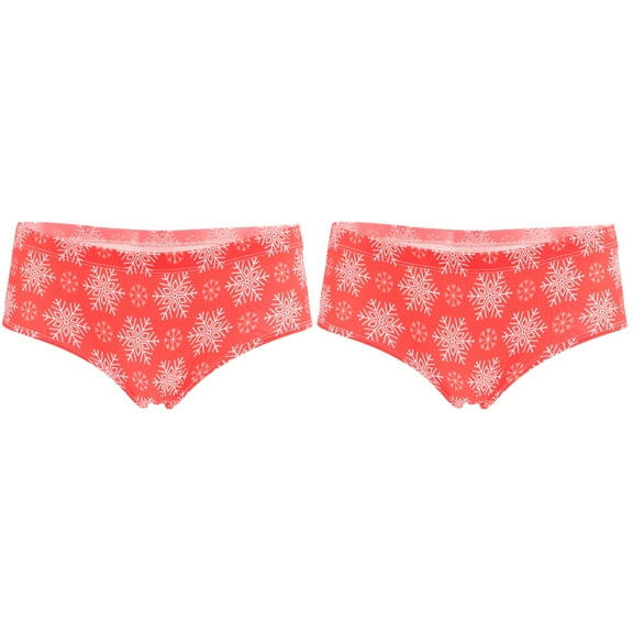 EXHUMKY BERTDOMD 2Pcs Christmas Low Waist Breathable Briefs Female Underwear 13.8×7.3×0.2in