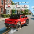 thumbnail image 4 of 24V 2 Seater Ram 1500 RHO Fire Truck Car Ride on for Big Kids, Carros Eléctricos Para Niños with Remote Control, Ride on Fire Truck w/Siren, Flashing Lights, Bed Storage, Electric Fire Truck Red, 4 of 10